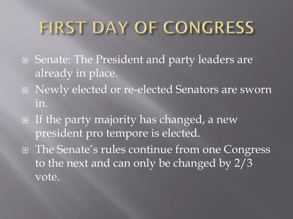 senate the president and party leaders