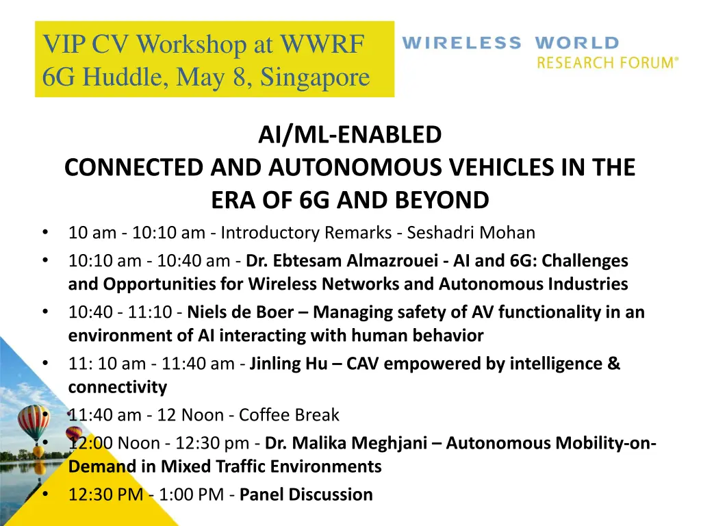 vip cv workshop at wwrf 6g huddle may 8 singapore
