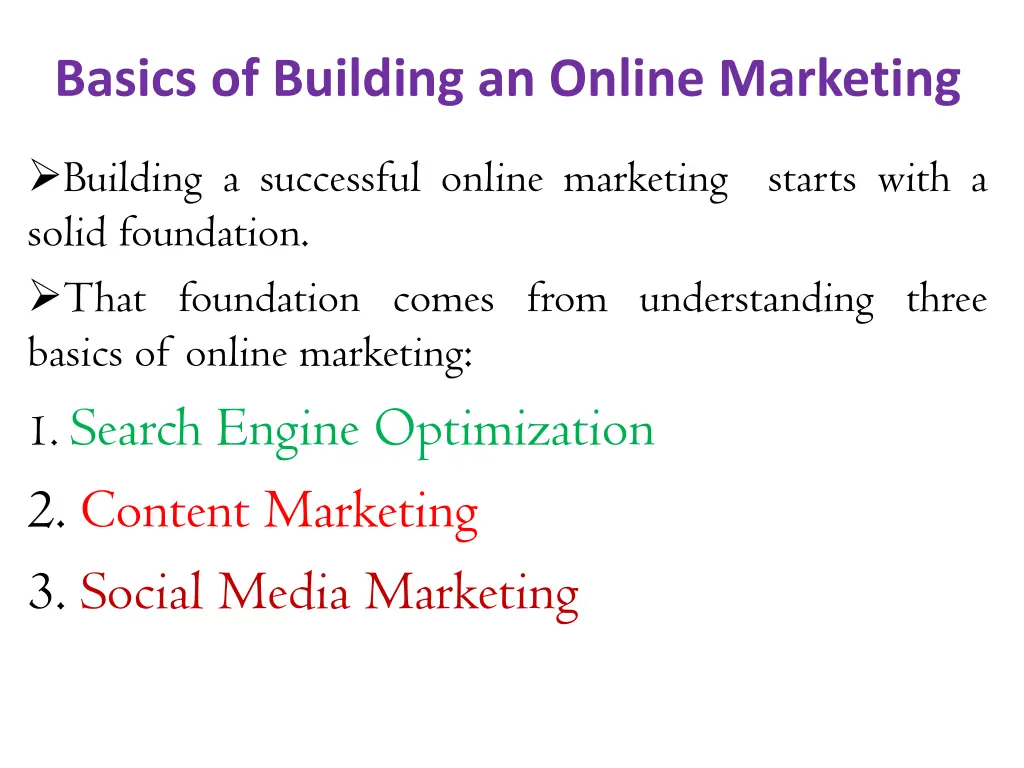 basics of building an online marketing