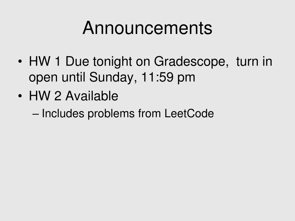 announcements