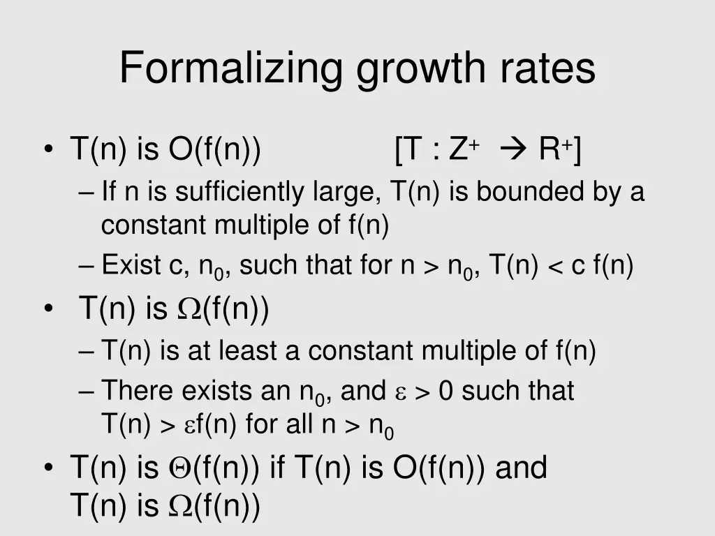 formalizing growth rates
