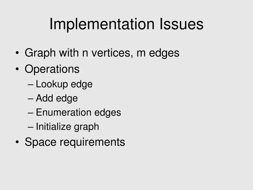 implementation issues