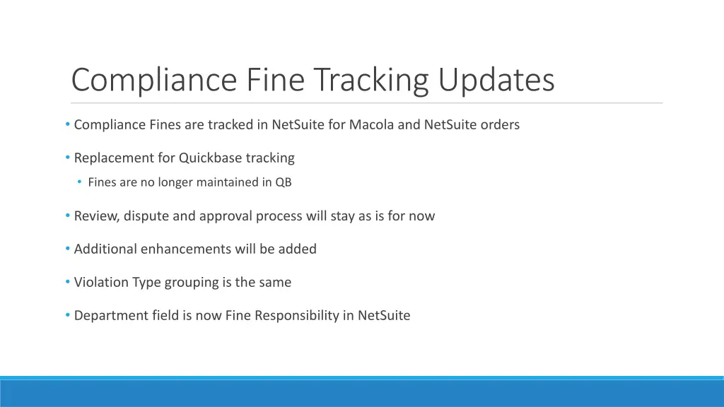 compliance fine tracking updates 1