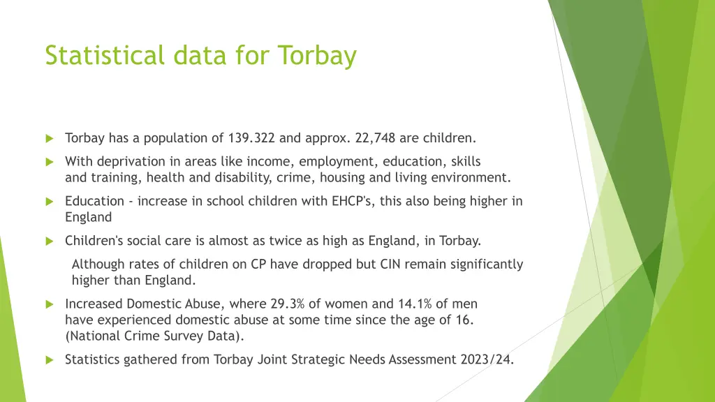 statistical data for torbay