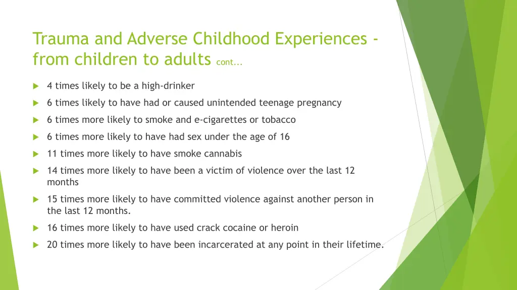 trauma and adverse childhood experiences from 1