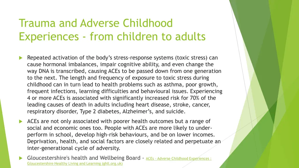trauma and adverse childhood experiences from