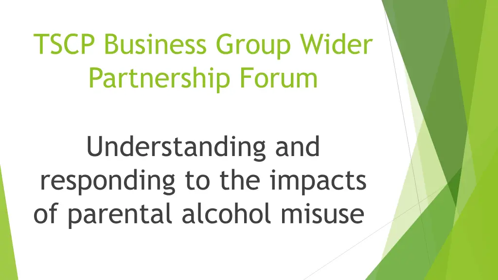 tscp business group wider partnership forum