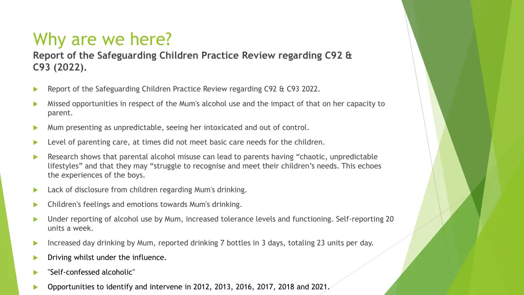 why are we here report of the safeguarding