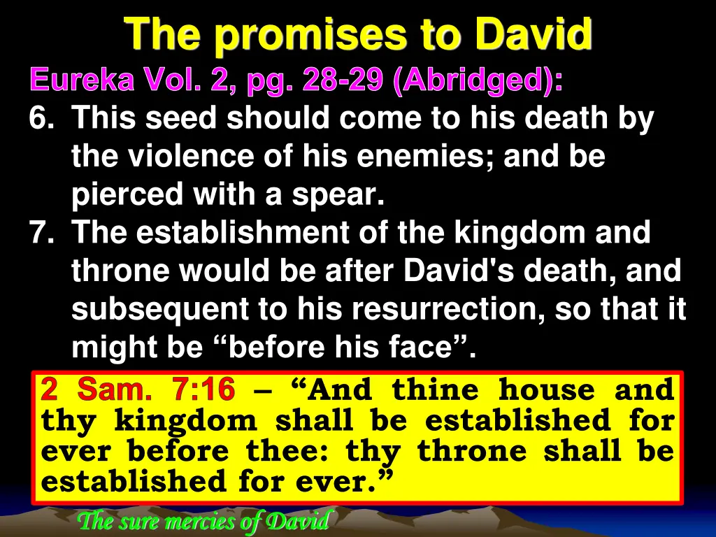 the promises to david eureka 2