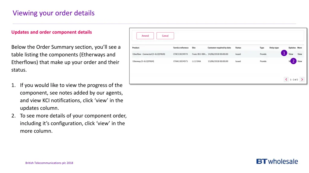 viewing your order details