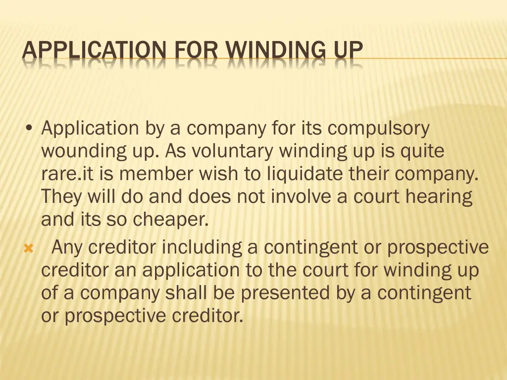 application for winding up