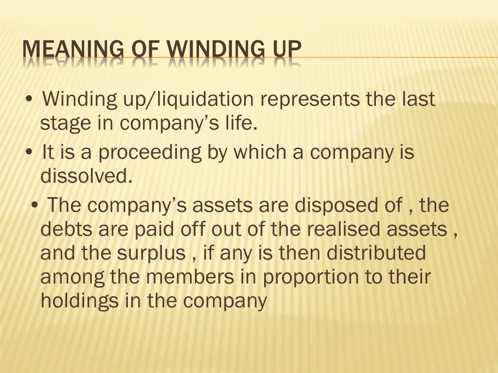meaning of winding up