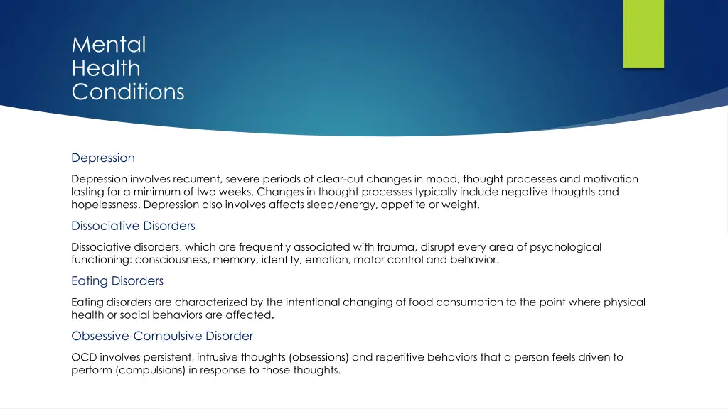 mental health conditions 1