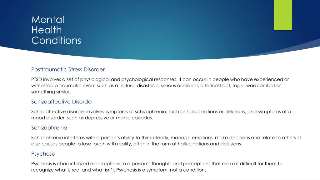 mental health conditions 2