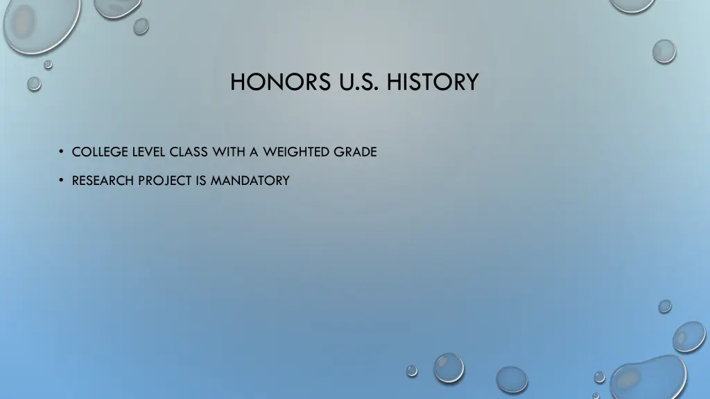 honors u s history