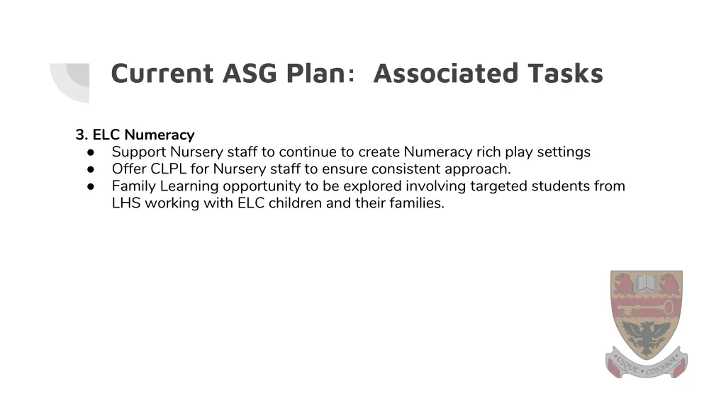 current asg plan associated tasks 2