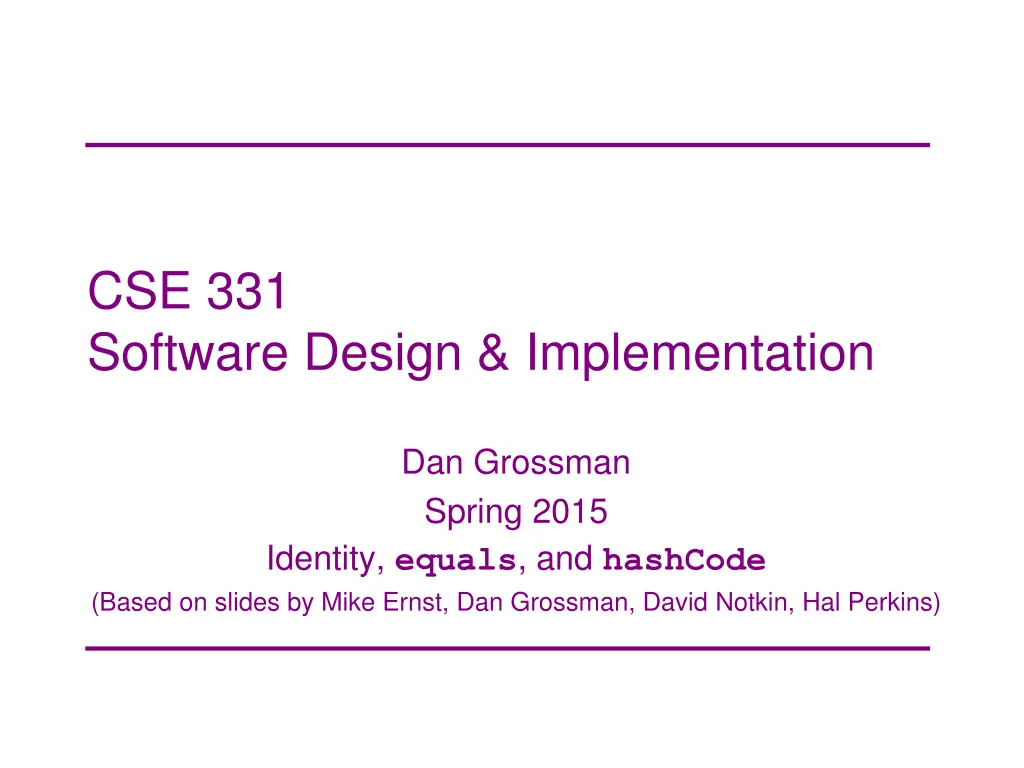 cse 331 software design implementation
