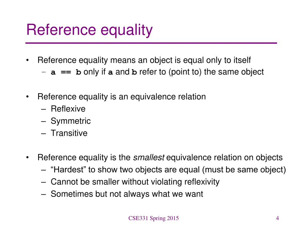 reference equality