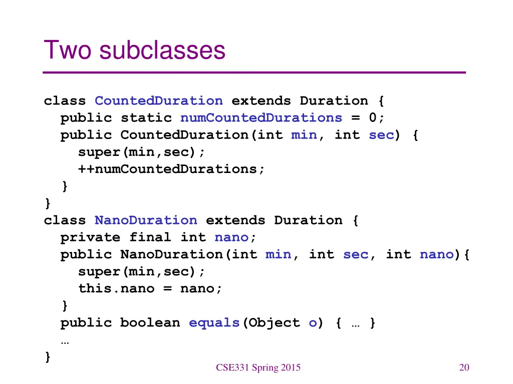 two subclasses