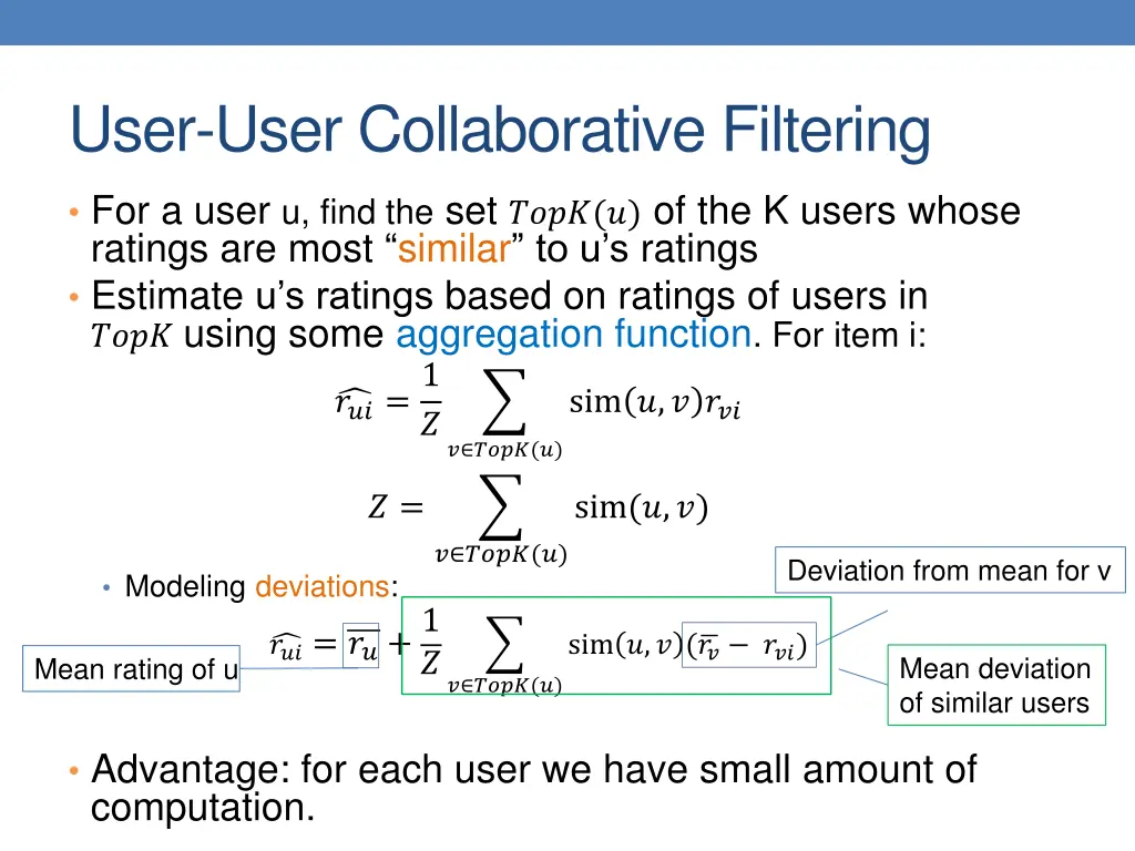 user user collaborative filtering