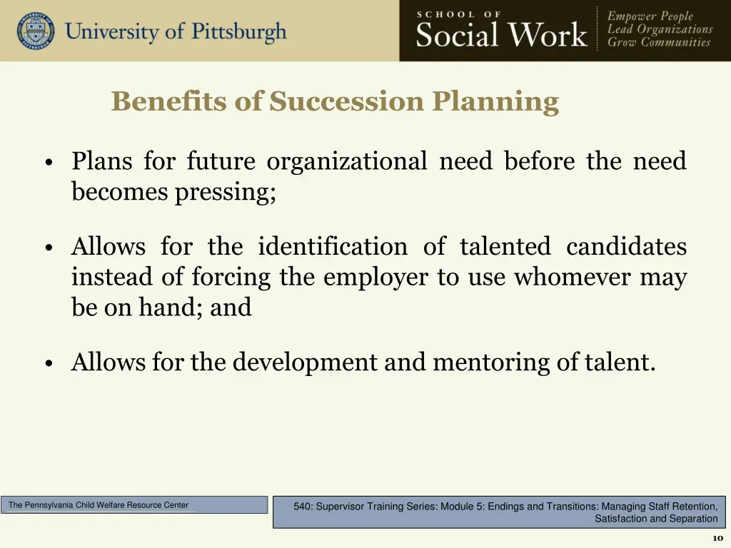 benefits of succession planning