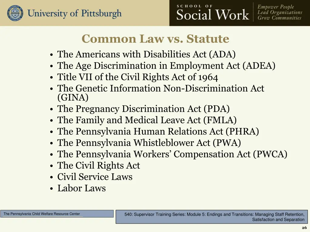 common law vs statute the americans with