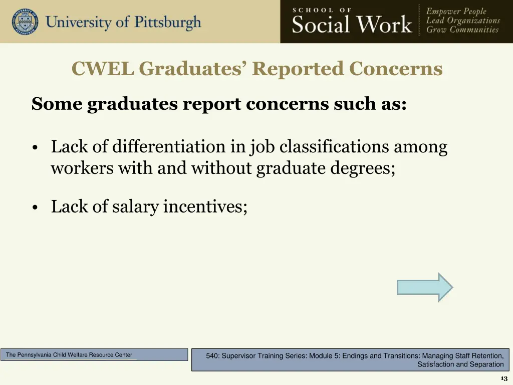 cwel graduates reported concerns