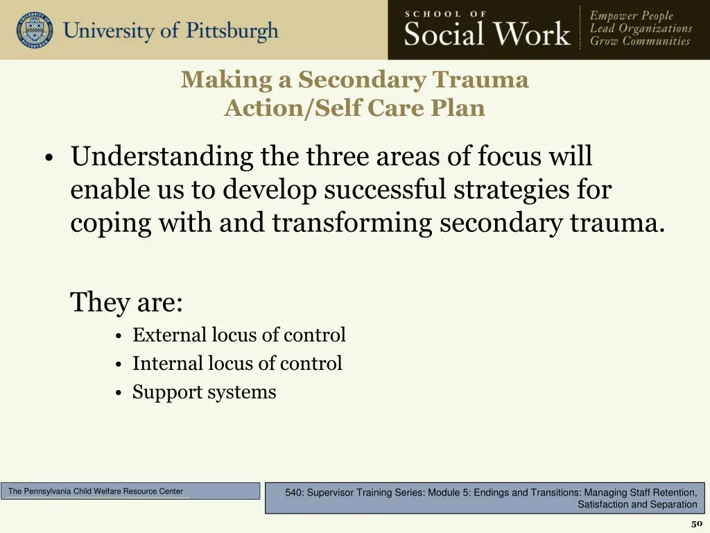 making a secondary trauma action self care plan