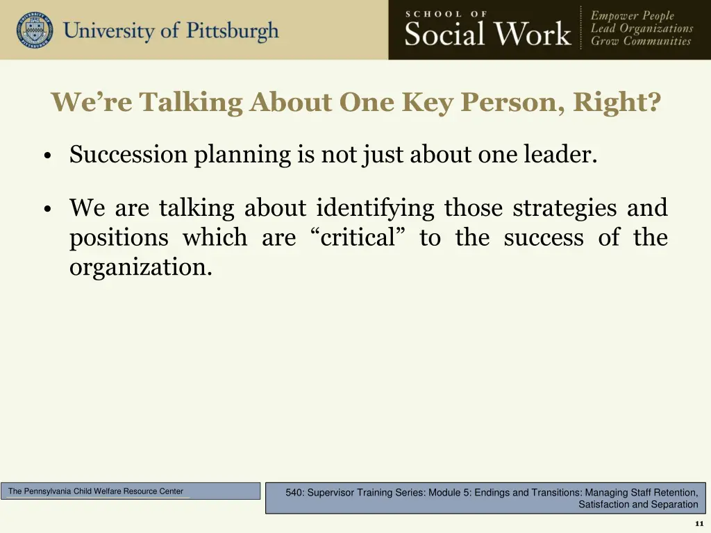 we re talking about one key person right