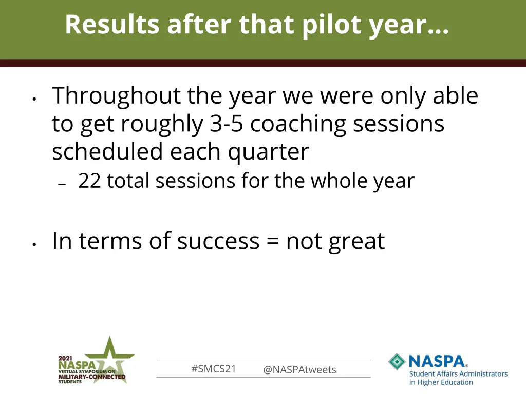 results after that pilot year