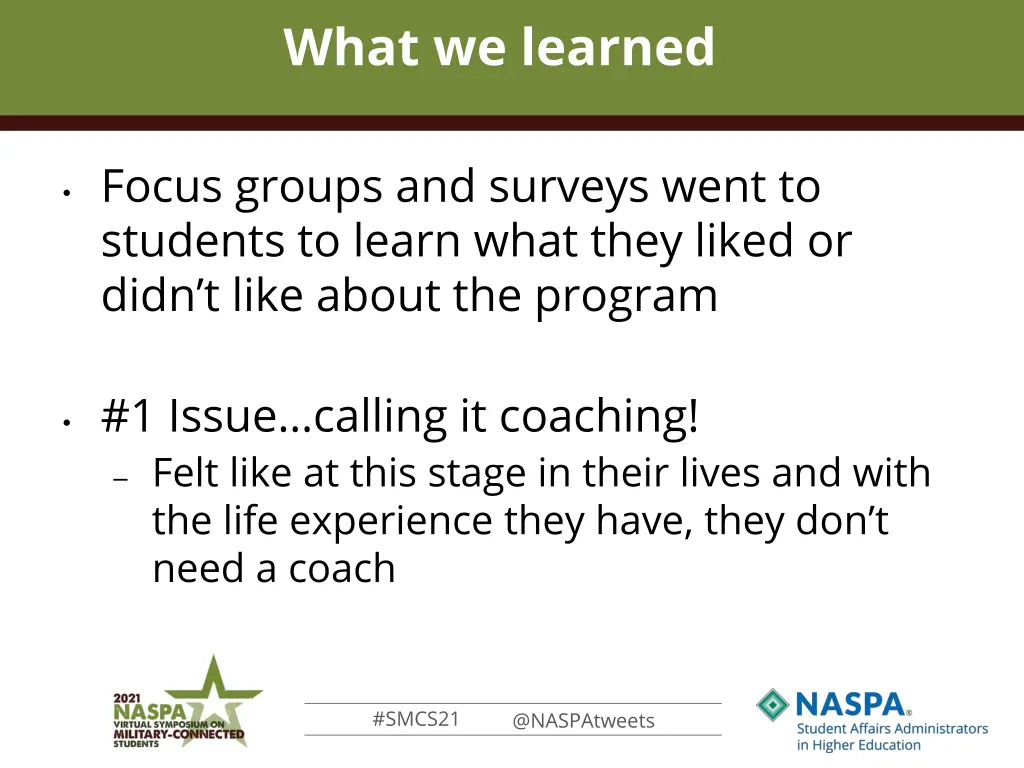 what we learned