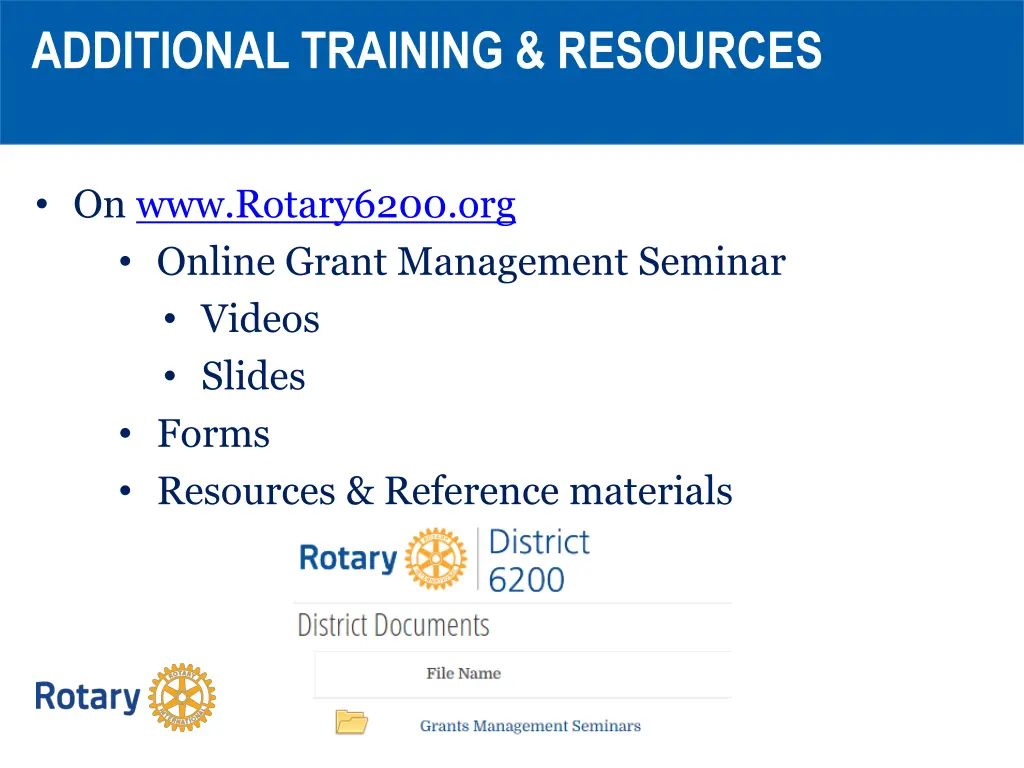 additional training resources 1