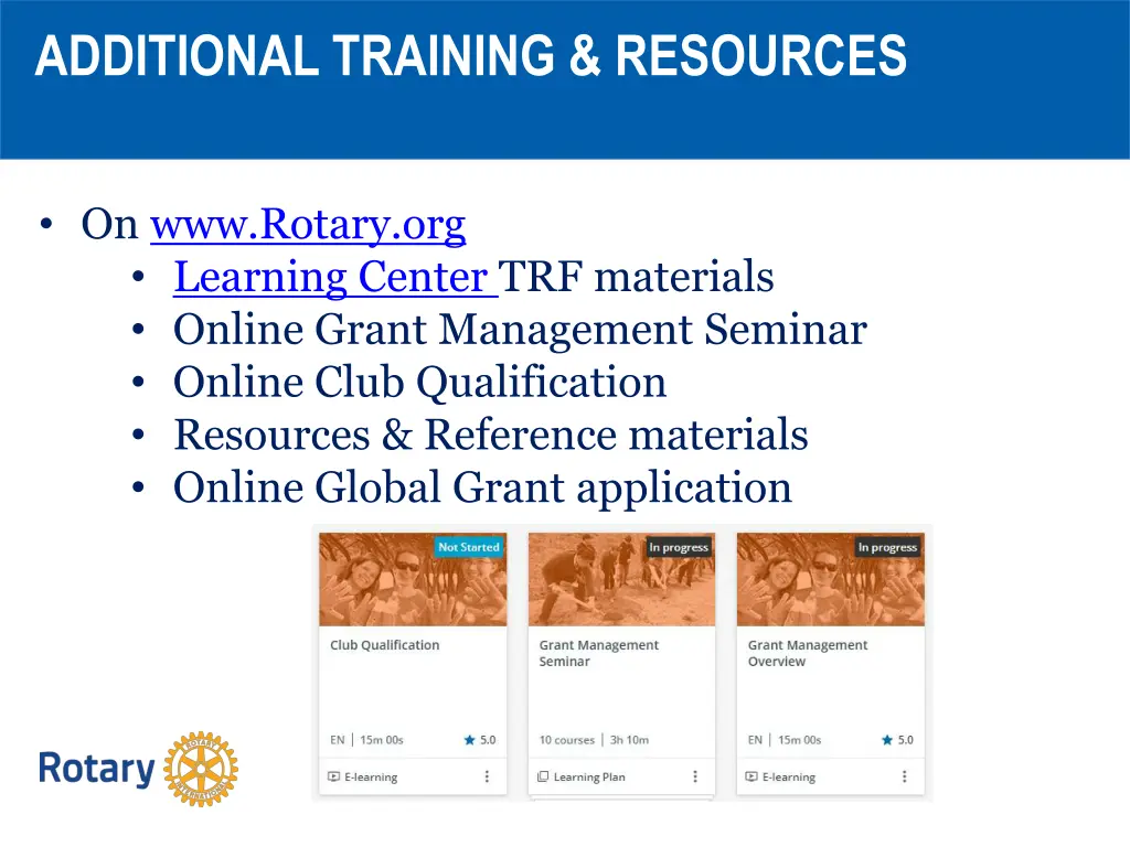 additional training resources