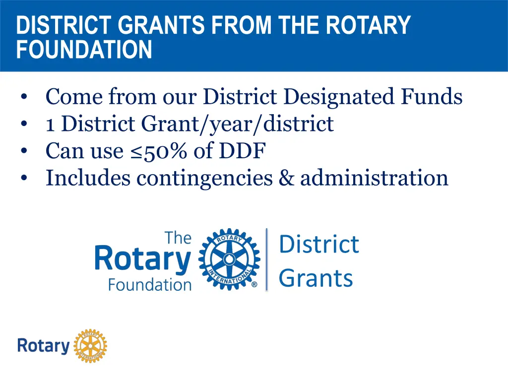 district grants from the rotary foundation