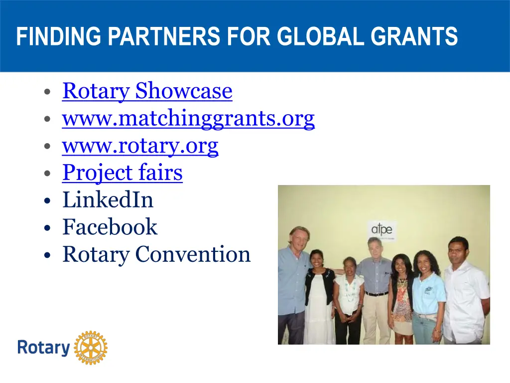 finding partners for global grants