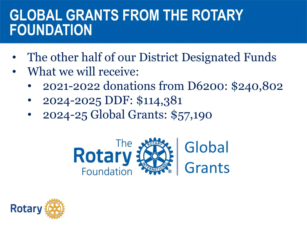 global grants from the rotary foundation