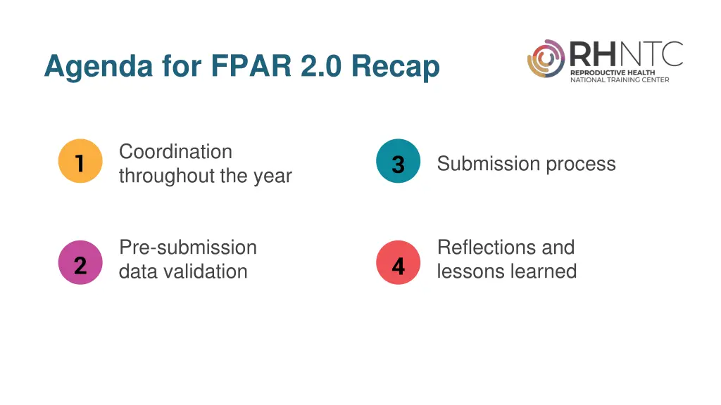 agenda for fpar 2 0 recap