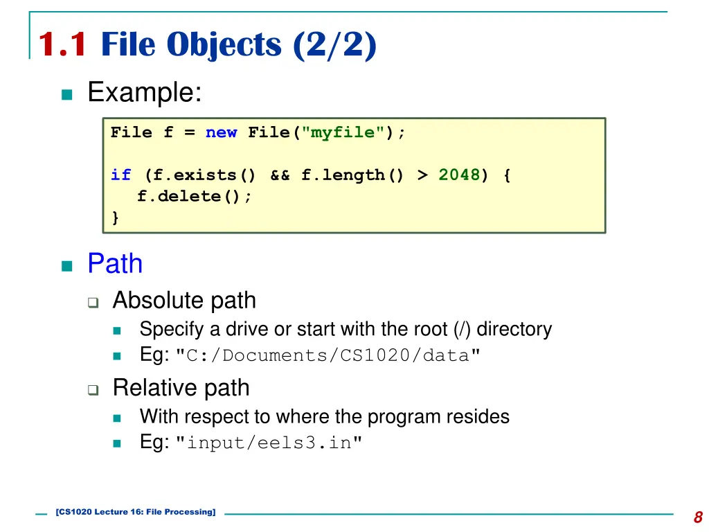 1 1 file objects 2 2