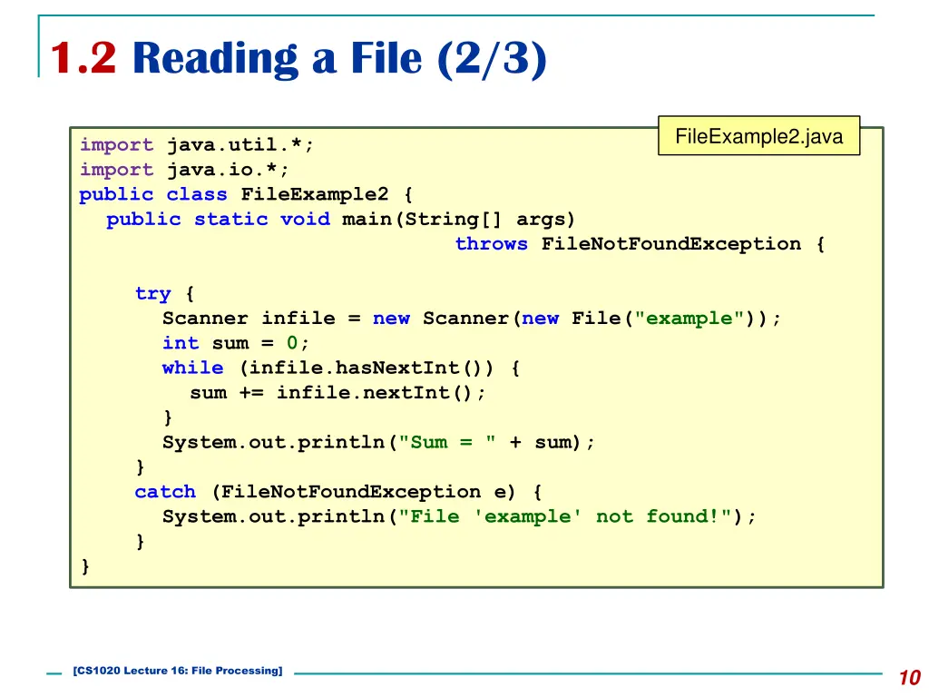 1 2 reading a file 2 3