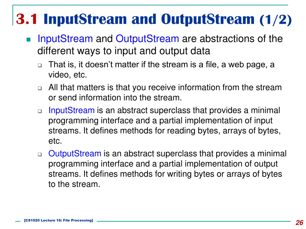 3 1 inputstream and outputstream 1 2