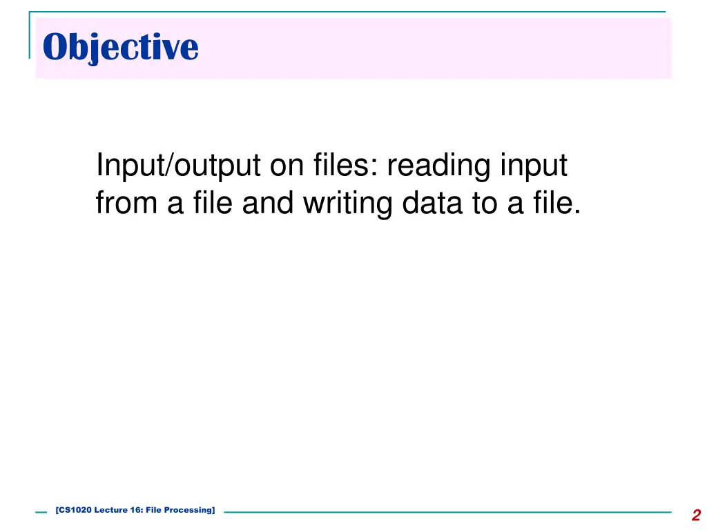 objective
