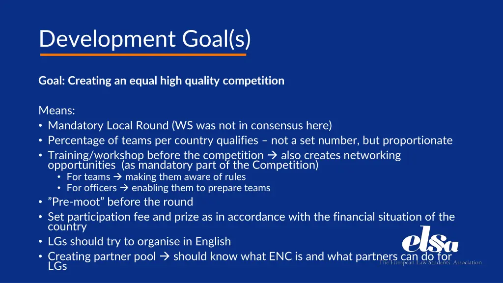 development goal s 2