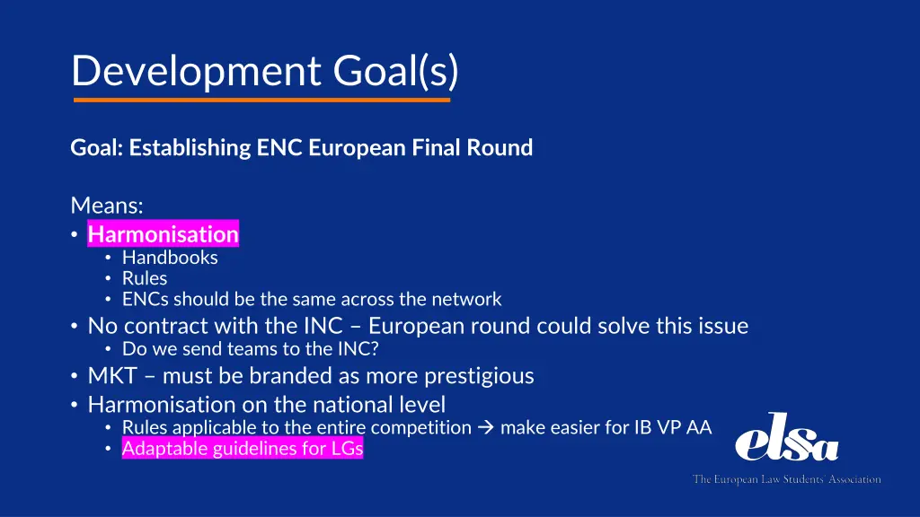 development goal s
