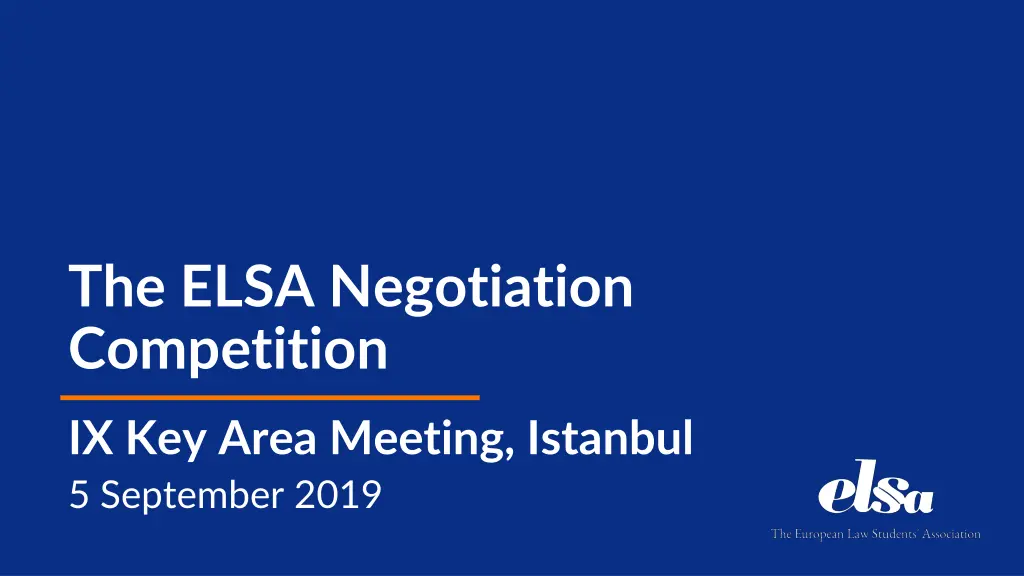 the elsa negotiation competition