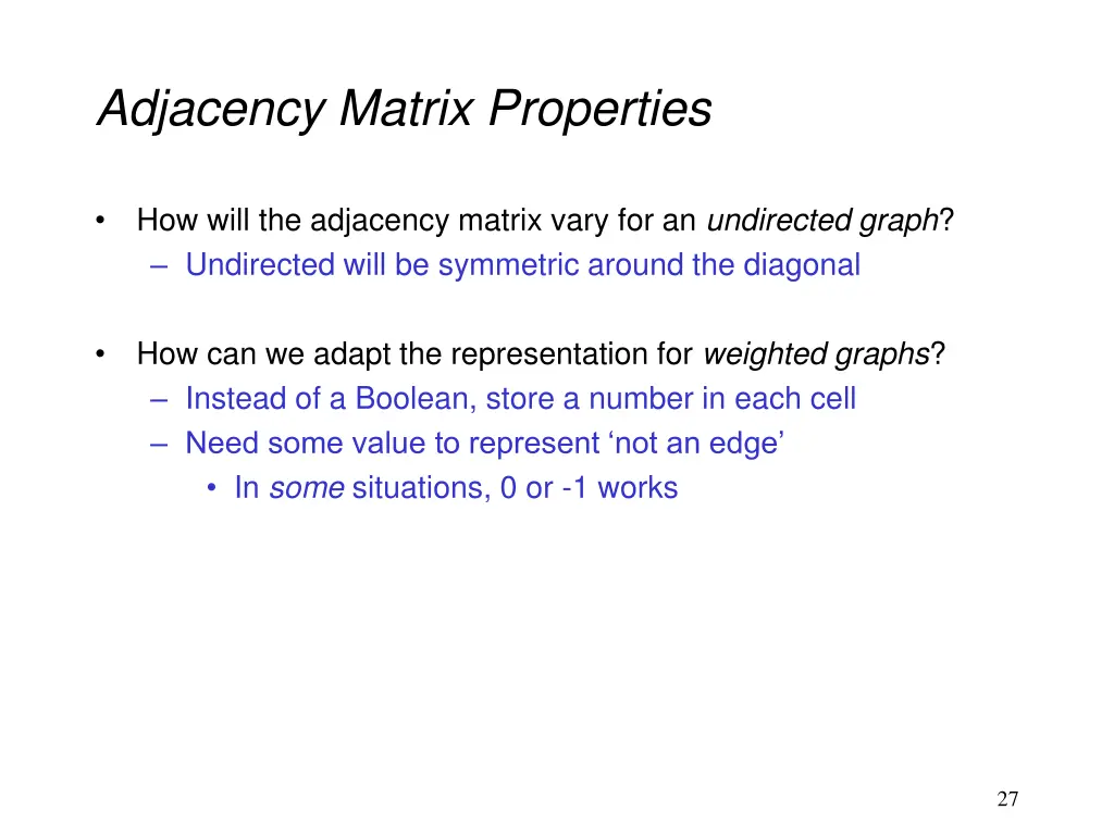 adjacency matrix properties 1