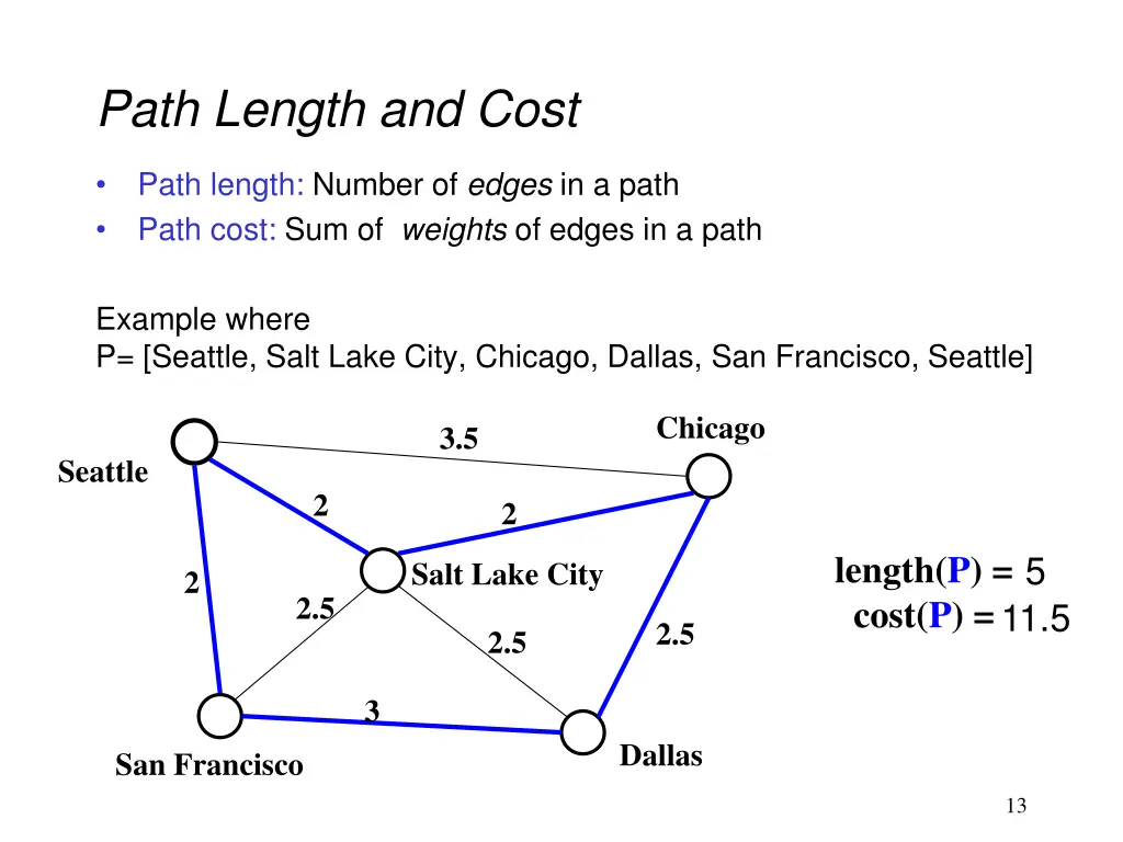 path length and cost