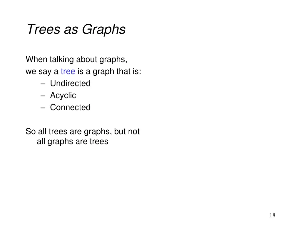 trees as graphs