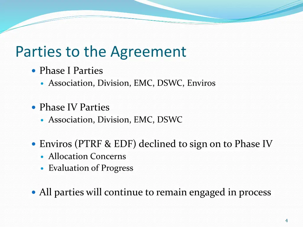 parties to the agreement