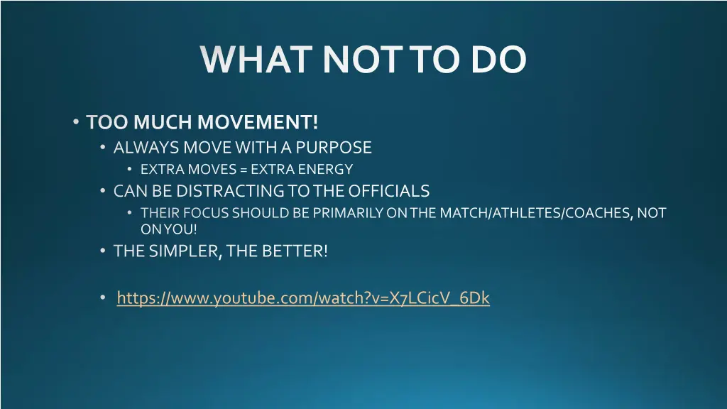 what not to do