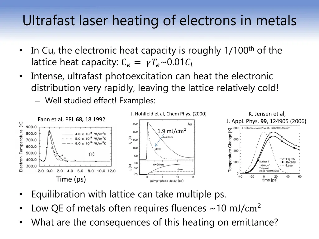 ultrafast laser heating of electrons in metals